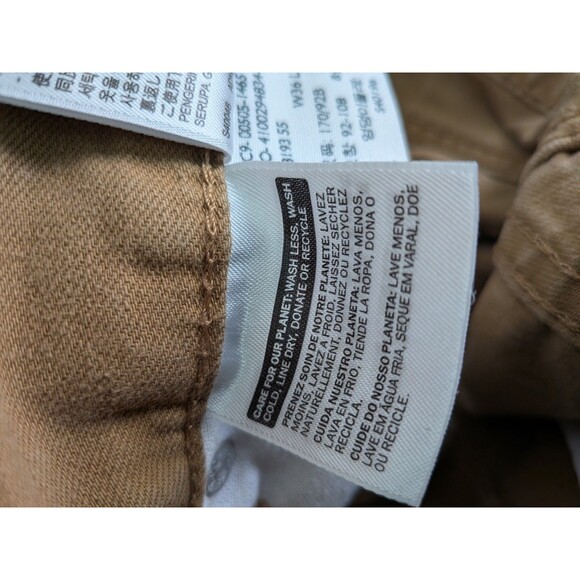 Levi's 505 Regular Fit Medium Wash Beige Men's (Size: 36 x 30) Tan Khakis - Picture 12 of 14